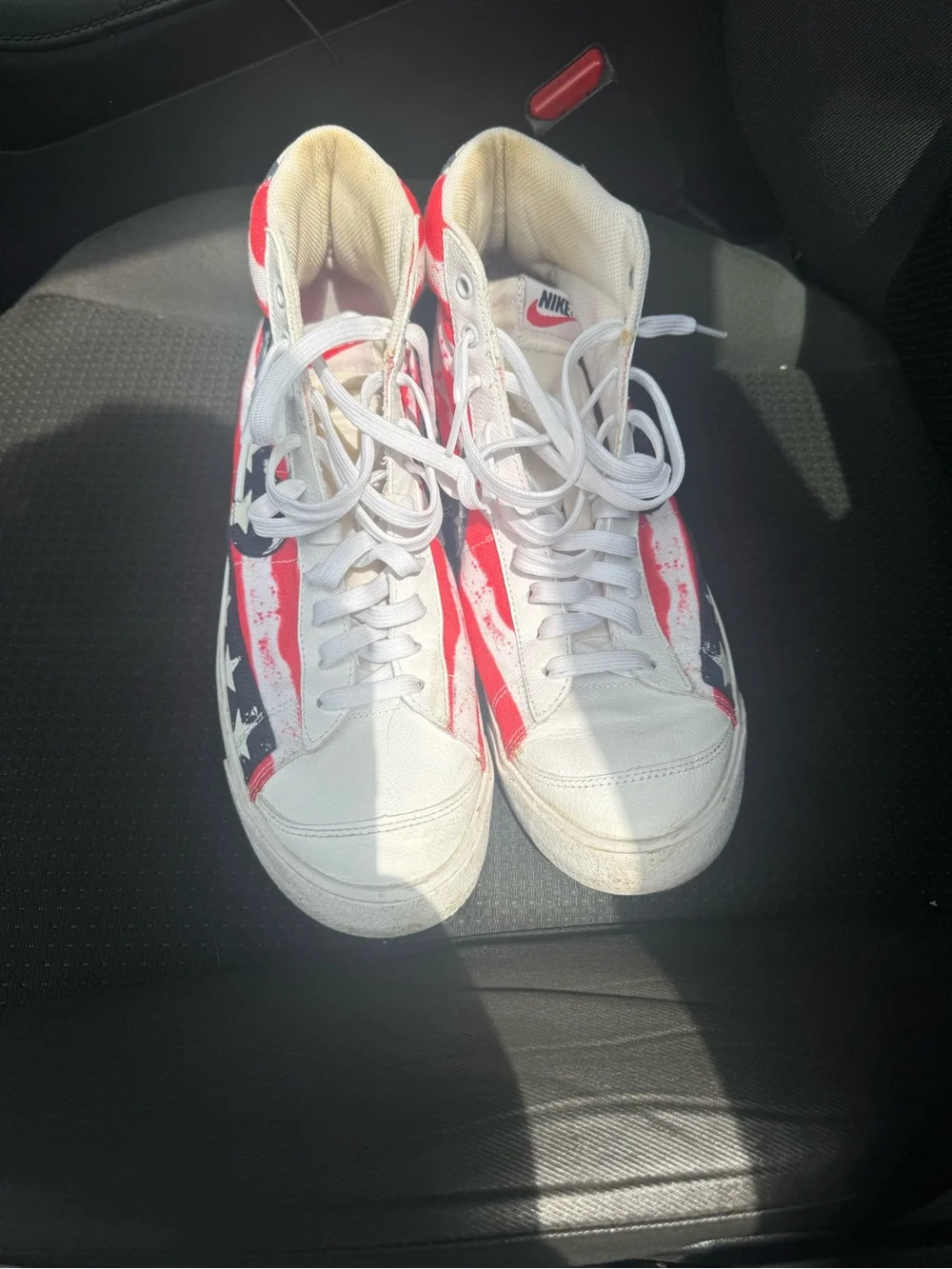 Nike Men’s High-Top Sneakers — Red, White, Blue Stars & Stripes